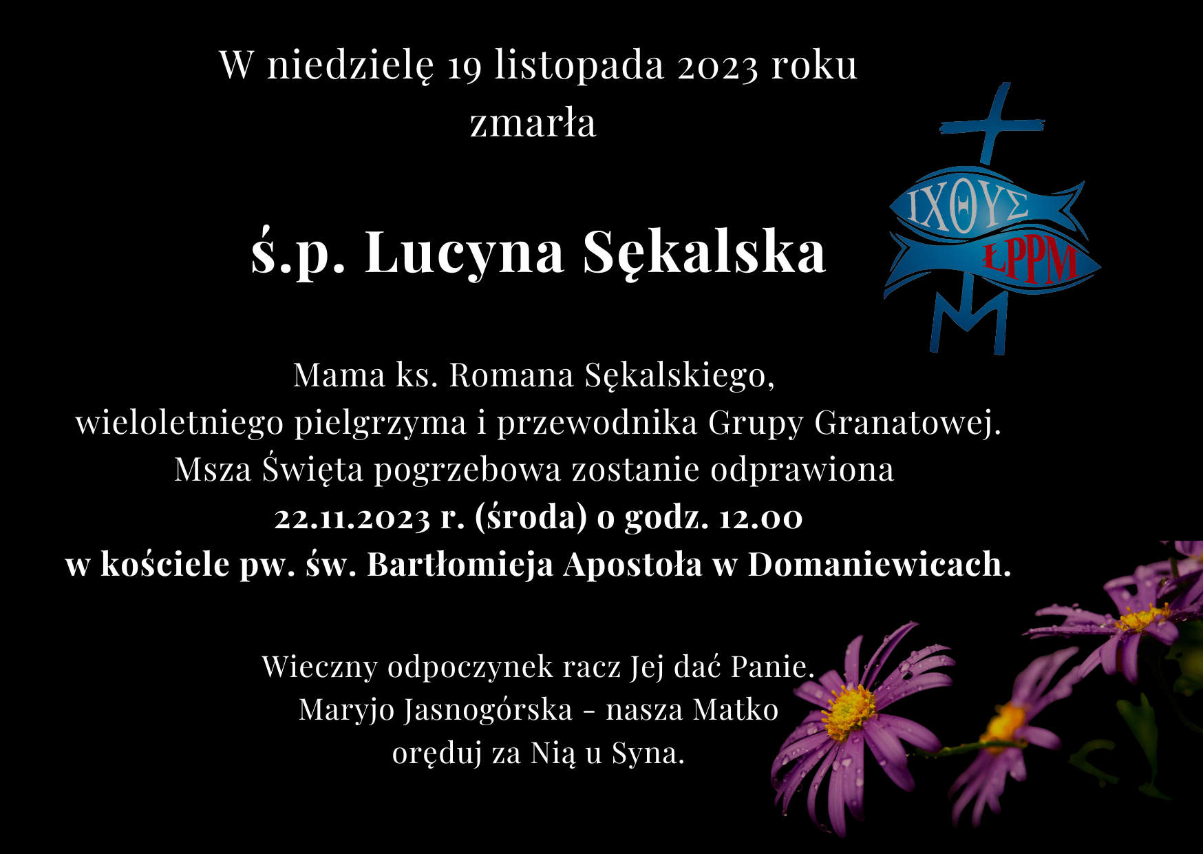 Zmarła mama ks. Romana Sękalskiego