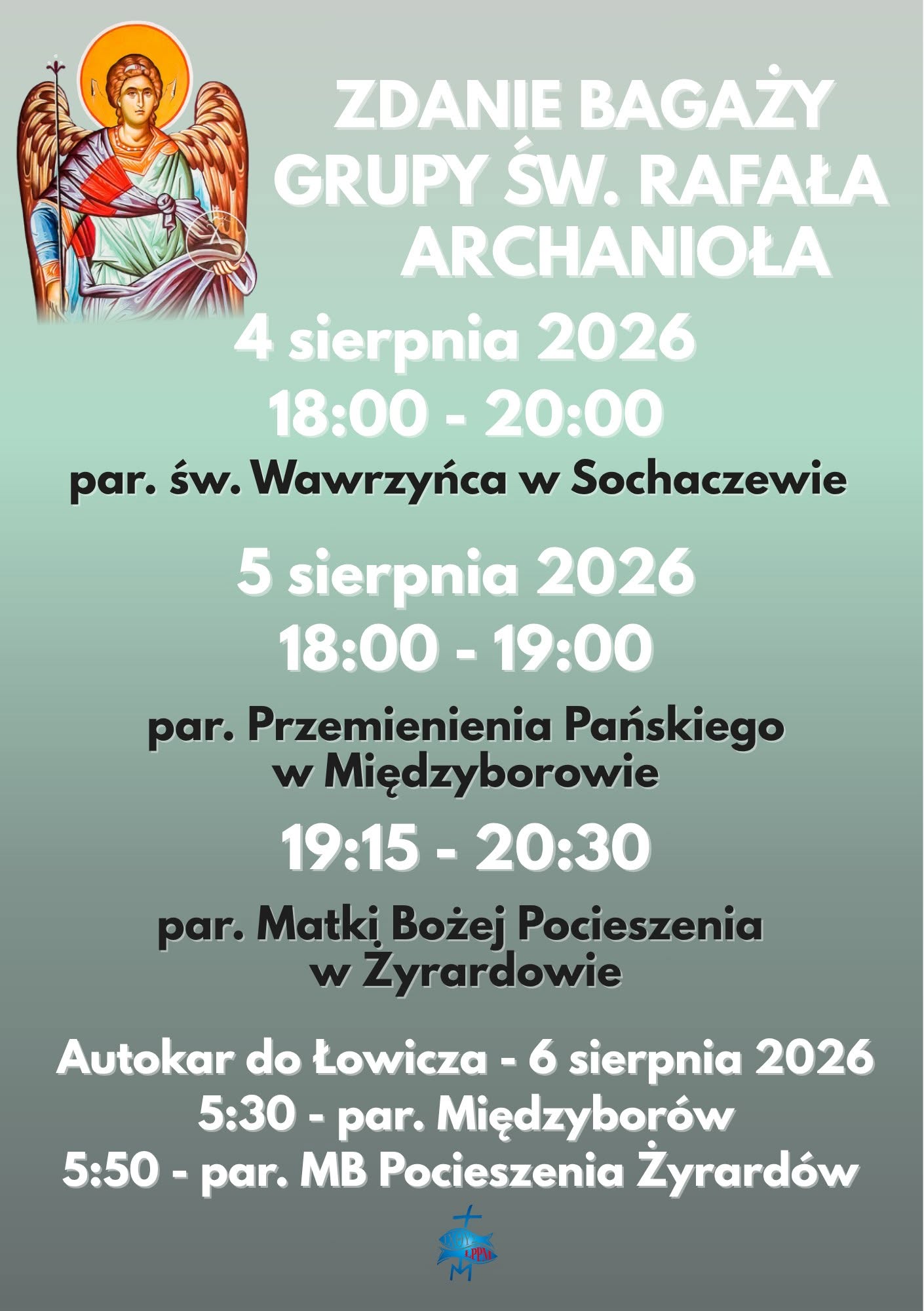Zdanie bagażu grupy św. Rafała Archanioła